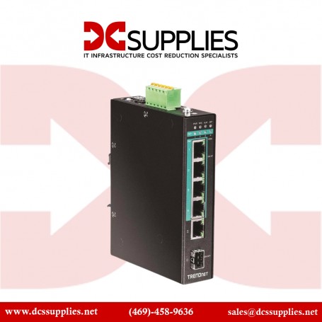 TRENDnet TI-PG541 5-port Hardened Industrial Gigabit PoE+ DIN-Rail Switch 120W Power Budget