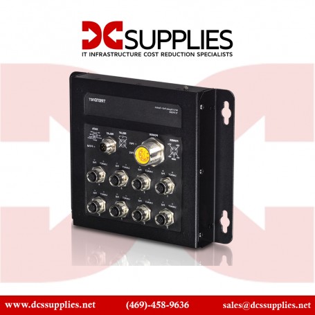 TRENDnet TI-TPG80 8-Port Industrial EN50155 M12 Gigabit PoE+ Railway Switch