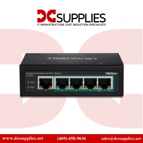 TRENDnet TI-PE50 5-Port Industrial Fast Ethernet PoE+ DIN-Rail Switch