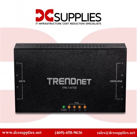 TRENDnet TPE-147GI 65W 4 Port Gigabit PoE+ Injector