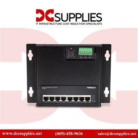 TRENDnet TI-PG80F 8-Port Industrial Gigabit Poe+ Wall-Mounted Front Access Switch