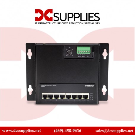 TRENDnet TI-PG80F 8-Port Industrial Gigabit Poe+ Wall-Mounted Front Access Switch