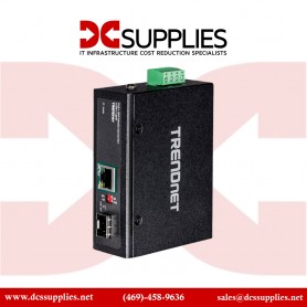 TRENDnet TI-PF11SFP Hardened Industrial SFP to Gigabit PoE+ Media Converter for Reliable Networking