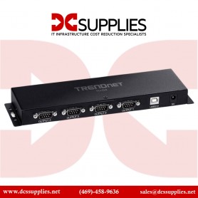 TRENDnet TU-S4, 4-Port USB to Serial RS232 Hub, Black