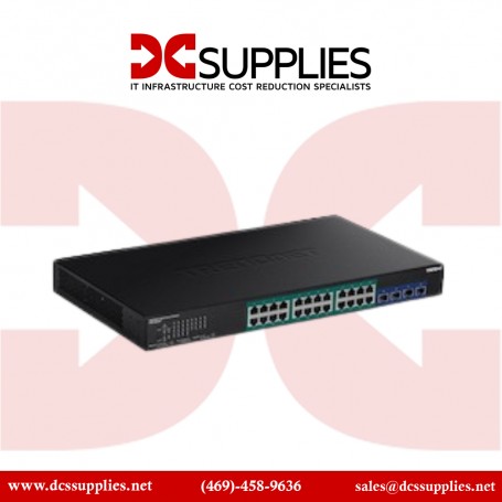 TRENDnet TPE-30284 28-Port Gigabit Web Smart PoE+ Switch with 10G SFP+ Slots