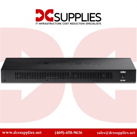 TRENDnet TPE-TG161H 16-Port Gigabit PoE+ Switch 120W PoE Budget Fanless, Lifetime Protection