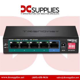 TRENDnet TPE-LG50 5-Port Gigabit Long Range PoE+ Switch, 200m Range