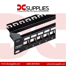 TRENDnet TC-KP24S 24-Port Blank Keystone Shielded 1U Patch Panel, EMI/RFI Protection