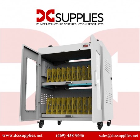 ChargeTech CT-300195 20-Bay UV Clean & Charge Cart - White