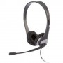 Cyber Acoustics Speech Recognition Stereo Headset and Boom Mic - Wired Connectivity - Stereo - Over-the-head - Silver
