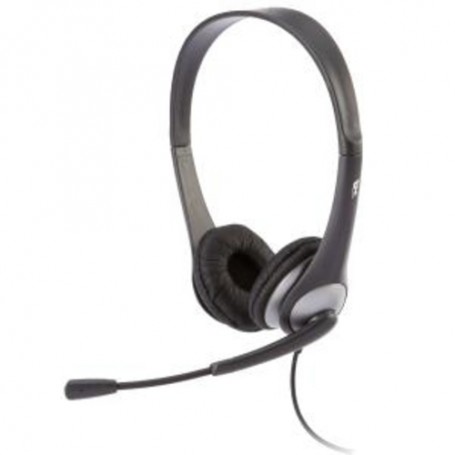 Cyber AC-201 Acoustics Speech Recognition Stereo Headset and Boom Mic - Wired Connectivity - Stereo - Over-the-head - Silver