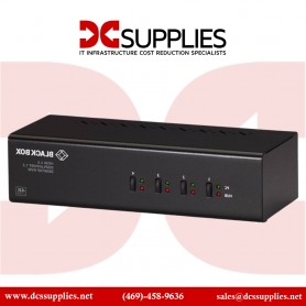 Black Box KV6224DPH KVM Switch 4 Port Dual-Monitor DP & HDMI 4K 60HZ USB 3 Hub Audio