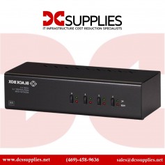 Black Box KV6224DPH KVM Switch 4 Port Dual-Monitor DP & HDMI 4K 60HZ USB 3 Hub Audio