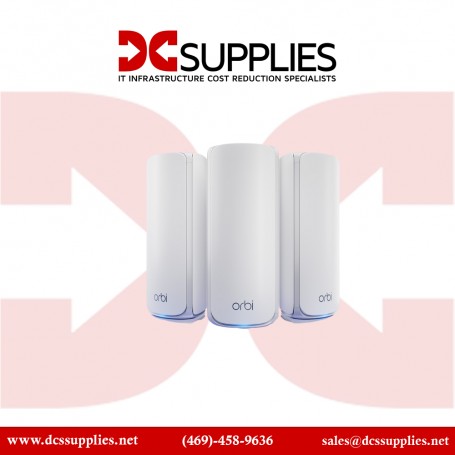 Netgear RBE770-100CNS Orbi 770 Tri-Band WiFi 7 Mesh Add-on Satellite, 11Gbps w/ Dual 2.5Gb LAN Ports