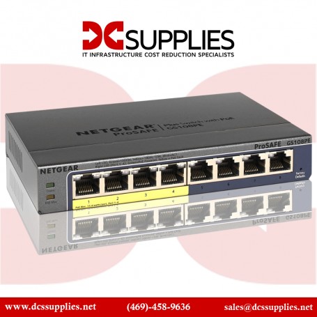  NETGEAR GS108PE-300NAS ProSAFE Plus 8-Port Gigabit PoE Web Managed Switch.
