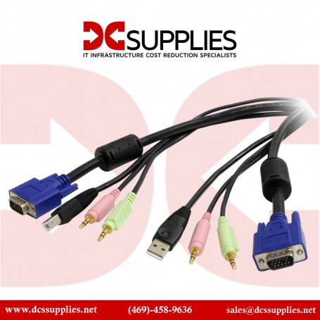 StarTech.com USBVGA4N1A6 6 ft 4-in-1 USB VGA KVM Switch Cable