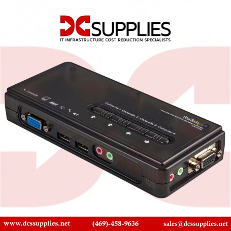 StarTech SV411KUSB 4 Port Mini USB KVM Kit with Cables and Audio Switching