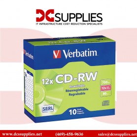 Verbatim 95156 700MB 12X CD-RW 10 Packs Slim Jewel Case Disc Model