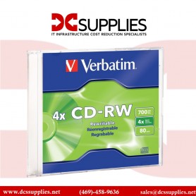 Verbatim 95117 4X 80Min 700MB CD-RW 1PK Slim Jewel Case