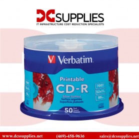 Verbatim 95005 CD-R 700MB 52x Silver Inkjet Printable Recordable Compact Disc (50-Pack Spindle)