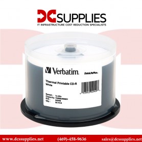 Verbatim 94949 CD-R 700MB 52x DataLifePlus White Thermal Printable Recordable Compact Disc (Spindle Pack of 50)