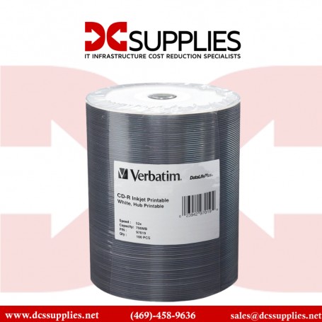 Verbatim 97019 CD-R 80 High Speed, Inkjet Hub Printable Compact Disc (Spindle Pack of 100)