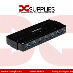 StarTech.com ST7300USB3B 7 Port SuperSpeed USB 3.0 Hub Desktop USB Hub with Adapter
