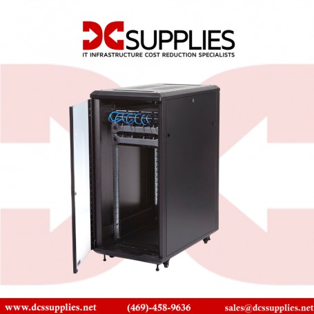 25U 36in Knock-Down Server Rack Cabinet with Casters