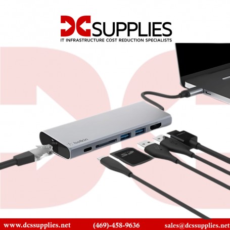 Belkin F4U092BTSGY notebook dock/port replicator USB 3.2 Gen 1 (3.1 Gen 1) Type-C Gray