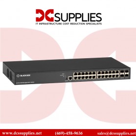 Black Box LPB3028A 28-Port Gigabit Ethernet Managed PoE+ Switch, 4 SFP+ Ports