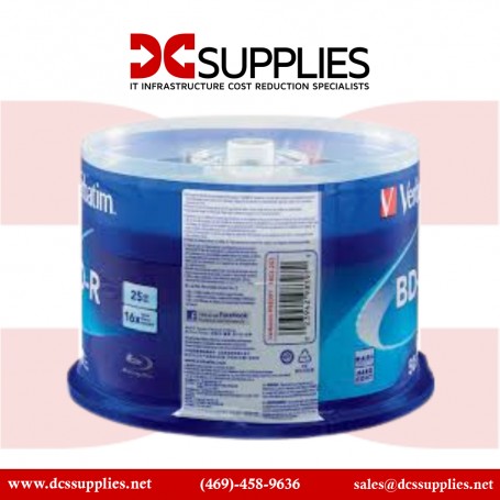 Verbatim 98397 25GB BD-R Blu-ray 16x Discs (50-Pack Spindle)