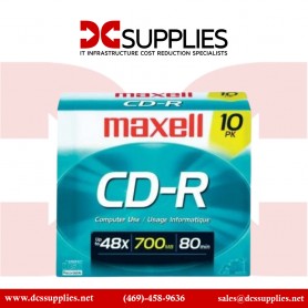 Maxell 648210 CD-R 700MB, 48x Recordable Disc with Slim Jewel Case (Pack of 10)