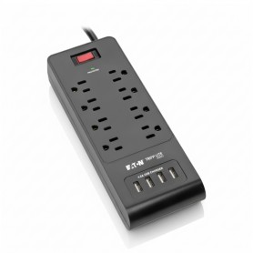 Eaton Tripp Lite TLP864USBB Surge Protector 8 Outlets, 4 USB-A