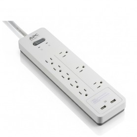 APC PH8U2W Home Office SurgeArrest 8-Outlet Surge Protector with USB Charging