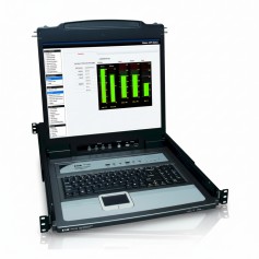 Eaton B020-U16-19-K Tripp Lite 16-Port 1U Rack Mount Console KVM with 19 LCD