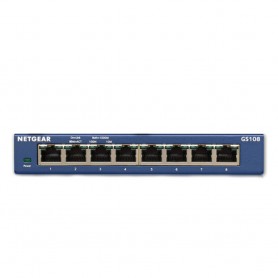 NETGEAR GS108-400NAS 8-Port Gigabit Ethernet Unmanaged Switch (GS108) - Desktop or Wall Mount