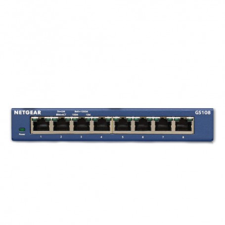 NETGEAR GS108-400NAS 8-Port Gigabit Ethernet Unmanaged Switch (GS108) - Desktop or Wall Mount