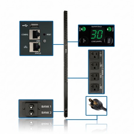Eaton Tripp Lite  PDUMV30NETLX Switched Single-Phase PDU 24-Outlet LX