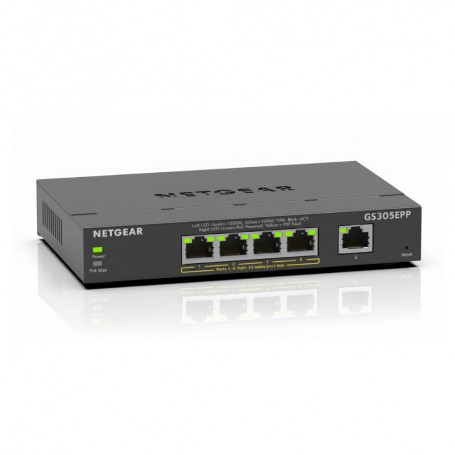 NETGEAR GS305EPP-100NAS 5-Port Gigabit PoE+ Managed Ethernet Switch