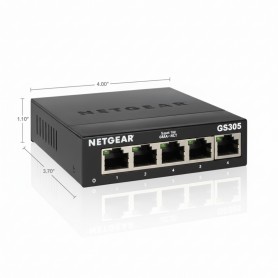 Netgear GS305-300PAS Ethernet Switch, 5-port Gigabit Ethernet Unmanaged Switch