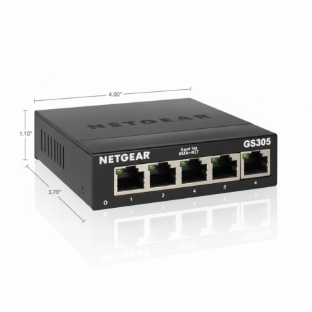 Netgear GS305-300PAS Ethernet Switch, 5-port Gigabit Ethernet Unmanaged Switch