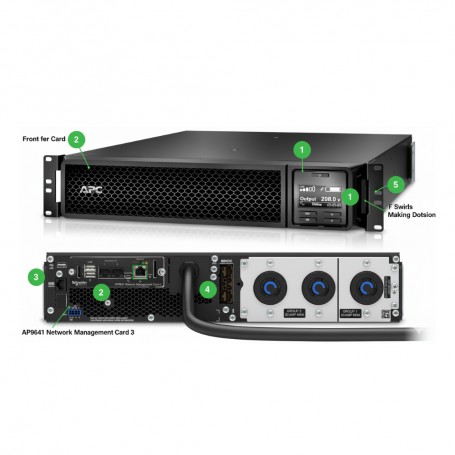 APC SRT3000RMXLT-NC Smart-UPS On-Line 3000VA Rack 2U 208V