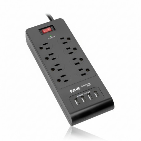 Eaton Tripp Lite TLP864USBB Surge Protector 8 Outlets, 4 USB-A