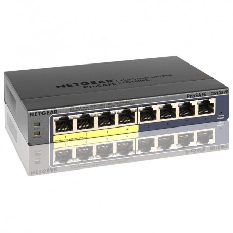  NETGEAR GS108PE-300NAS ProSAFE Plus 8-Port Gigabit PoE Web Managed Switch.
