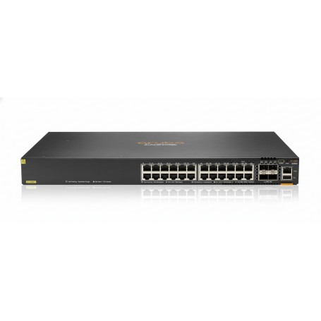 HPE Aruba JL666A 6300F 24-port 1GbE Class 4 PoE and 4-port SFP56 Switch