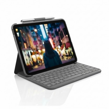Logitech 920-011368 Slim Folio Protective Bluetooth Keyboard Case for 10.9" iPad 10th Gen (Oxford Gray)