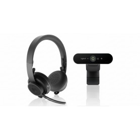 Logitech 991-000308 UC ZONE Wireless Headset + Brio webcam