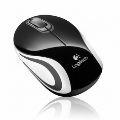 Logitech 910-005459 M187 Mouse Ultra Portable Black with White Stripe