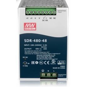 TRENDnet TI-S48048 480W 48V DC DIN-Rail Power Supply, PFC Function, 10A Output
