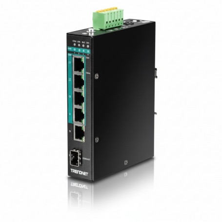 TRENDnet  TI-PG541I 6-Port Industrial Gigabit PoE+ Managed DIN-Rail Switch